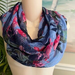 Tommy Bahama Blue and Pink Floral Infinity Scarf